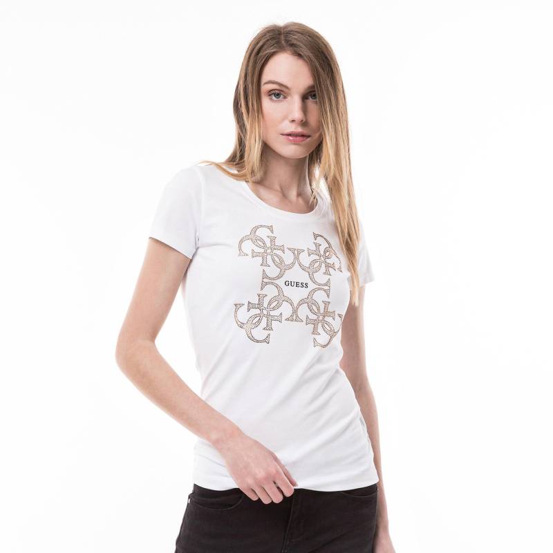 T-shirt, Rundhals, Kurzarm Damen Weiss S von GUESS