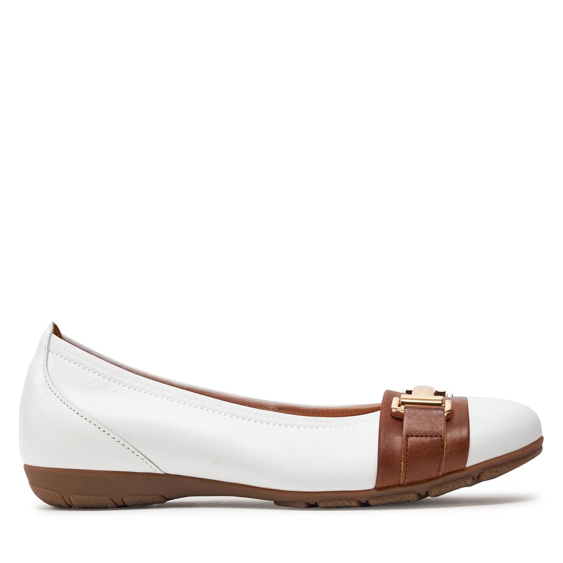 Ballerinas Gabor 44.167.21 Weiss/Camel (Gold) 21 von Gabor