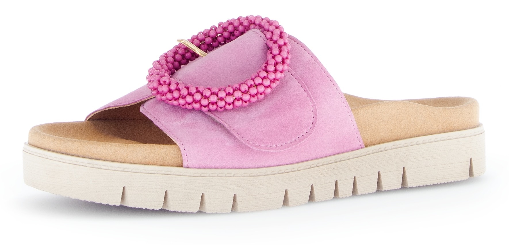Gabor Pantolette, Plateau, Sommerschuh, Schlappen mit Zierperlen an der Zierschnalle Gabor Pantolette, Plateau, Sommerschuh, Schlappen mit Zierperlen an der Zierschnalle von Gabor