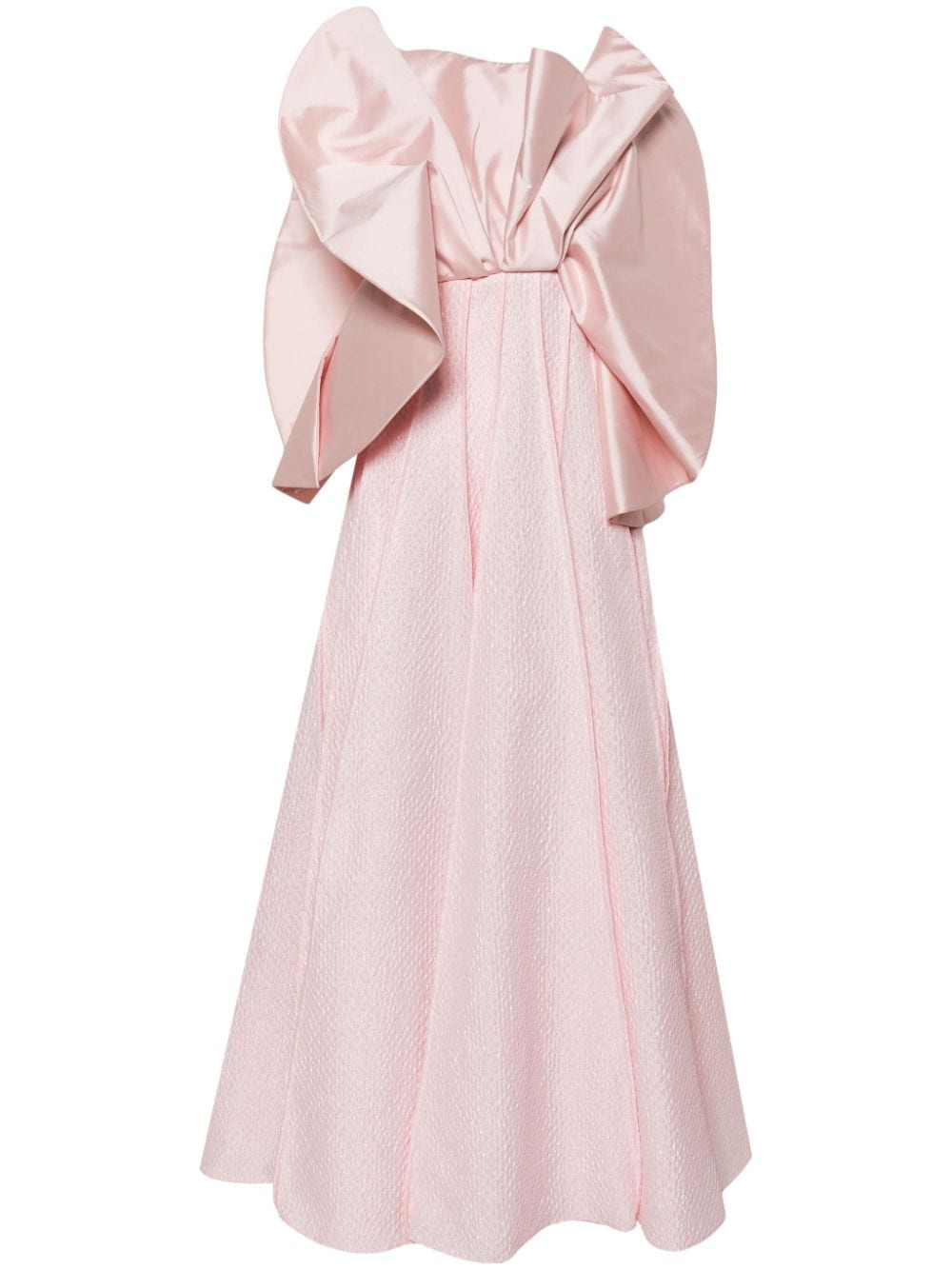 Gaby Charbachy gathered satin-seersucker gown - Pink von Gaby Charbachy