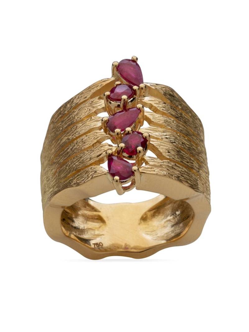 Gaelle Khouri 18kt yellow gold Côte a Côte ruby ring von Gaelle Khouri