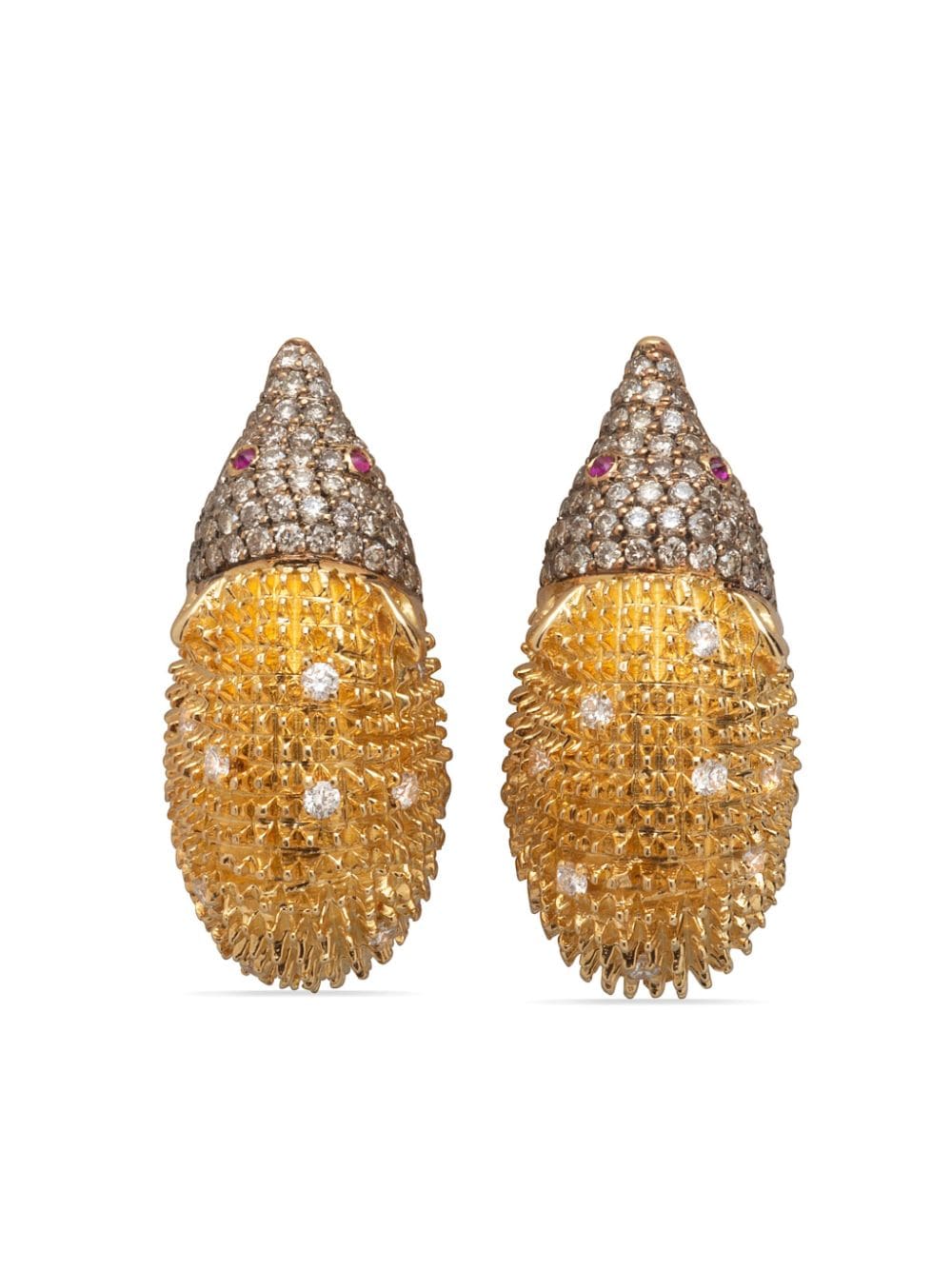Gaelle Khouri 18kt yellow gold Les Herissons diamond earrings von Gaelle Khouri