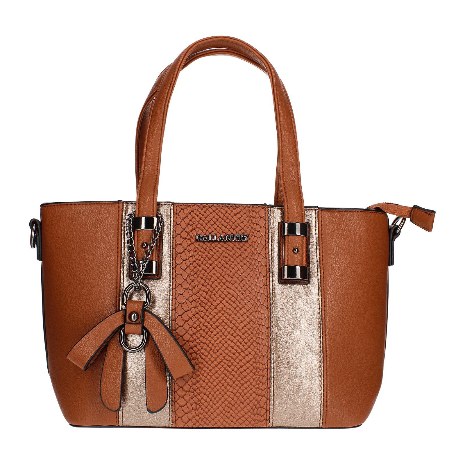 Krokodil Handtasche Damen Braun ONE SIZE von Gallantry