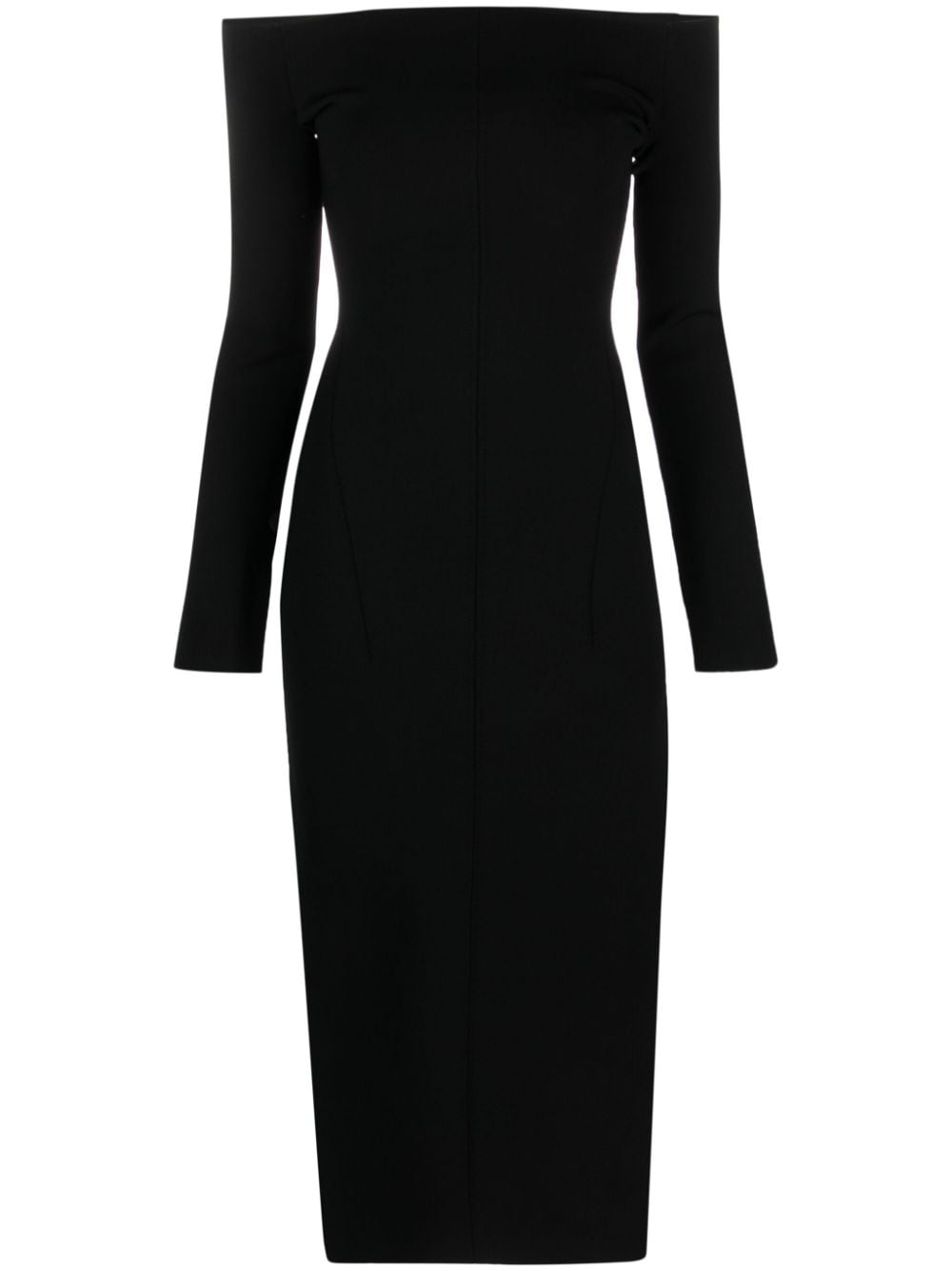 Galvan London Aphrodite off-shoulder midi dress - Black von Galvan London