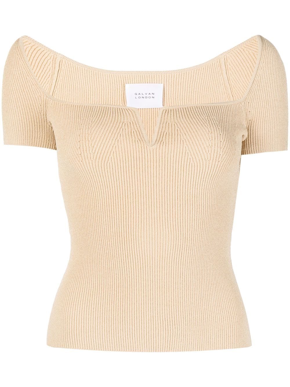 Galvan London Freya short-sleeve knitted top - Brown von Galvan London