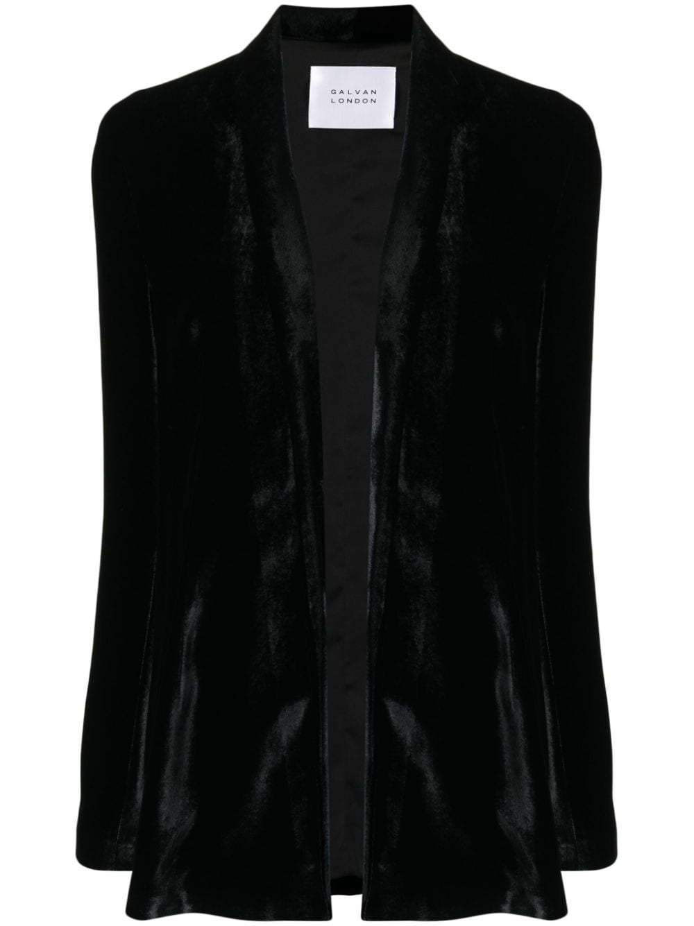 Galvan London Julianne open-front velvet blazer - Black von Galvan London