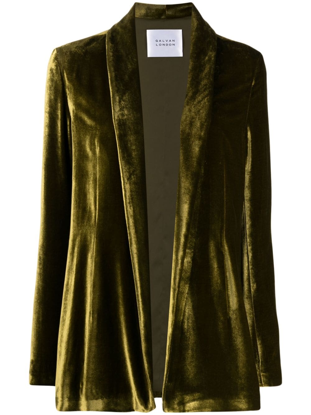 Galvan London Julianne open-front velvet blazer - Green von Galvan London