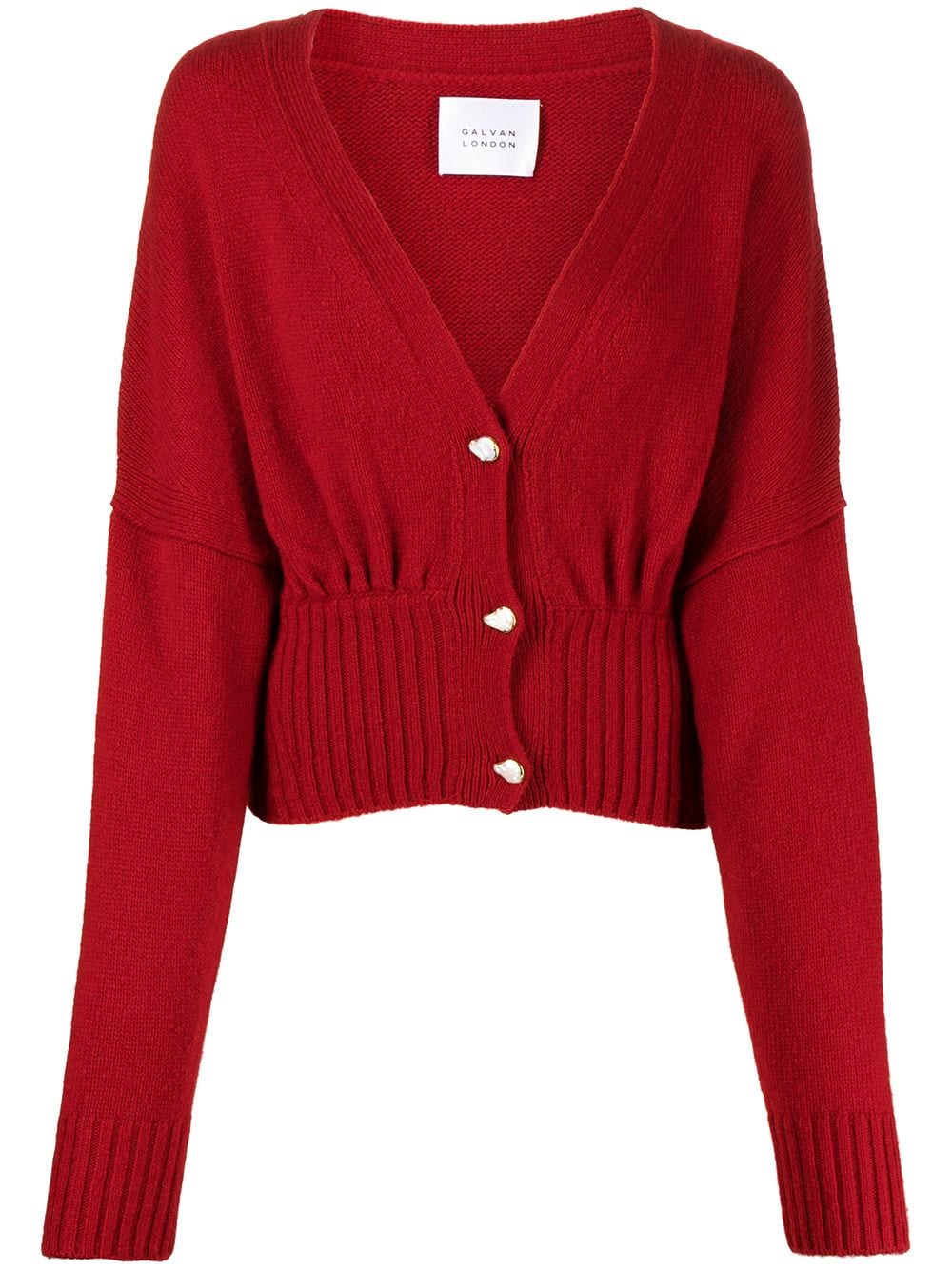 Galvan London Luna pearl-button cardigan - Red von Galvan London