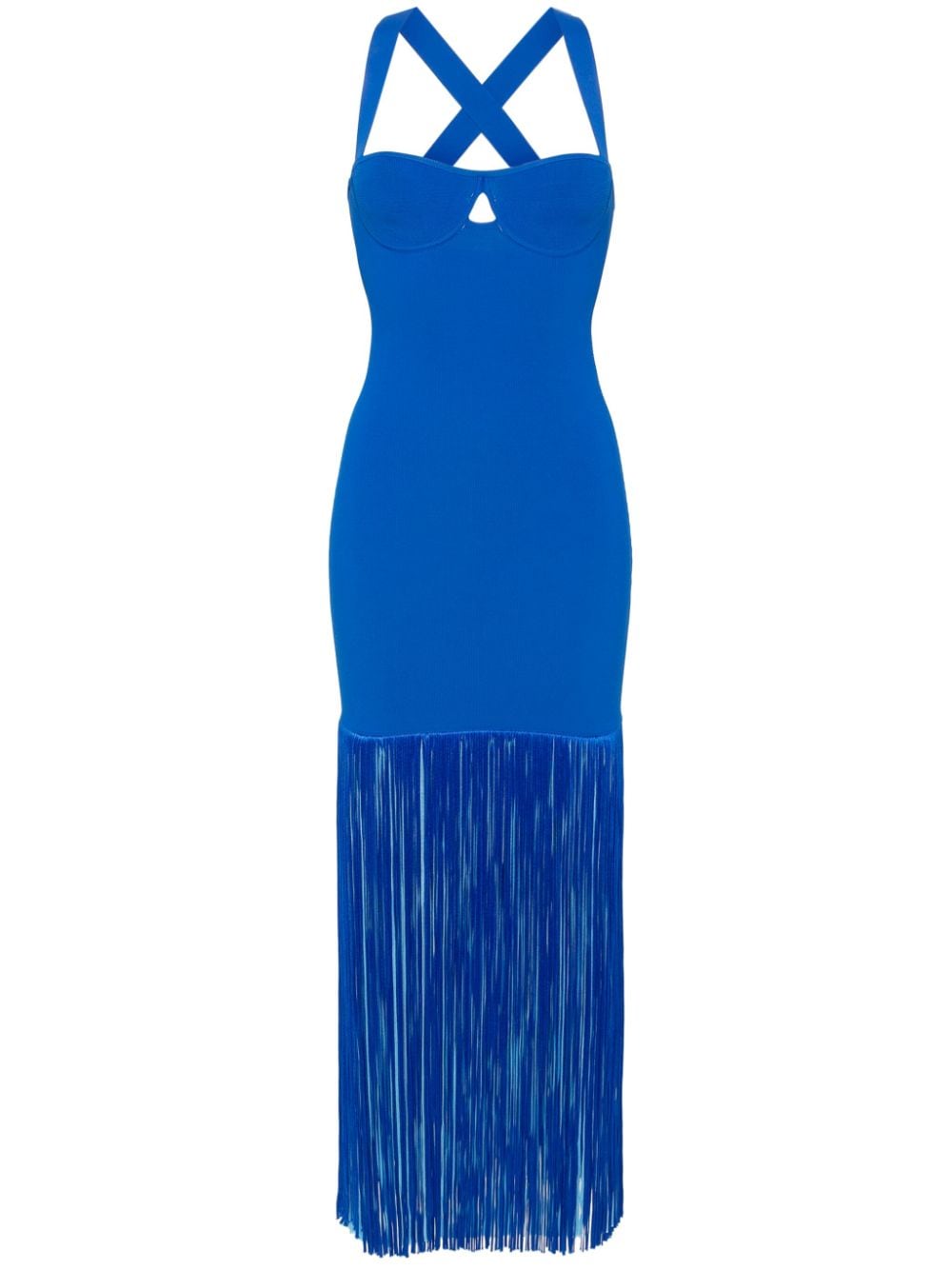 Galvan London Mia fringe-detail maxi dress - Blue von Galvan London