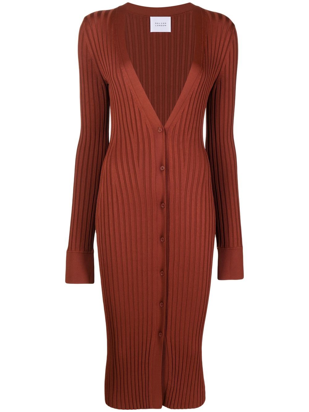 Galvan London Rhea button-up knitted dress - Red von Galvan London