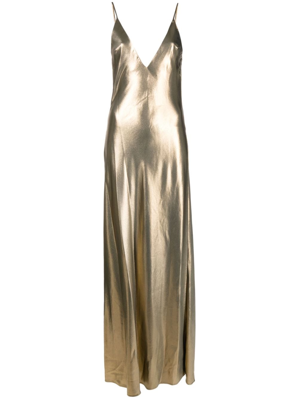 Galvan London V-neck silk gown - Gold von Galvan London