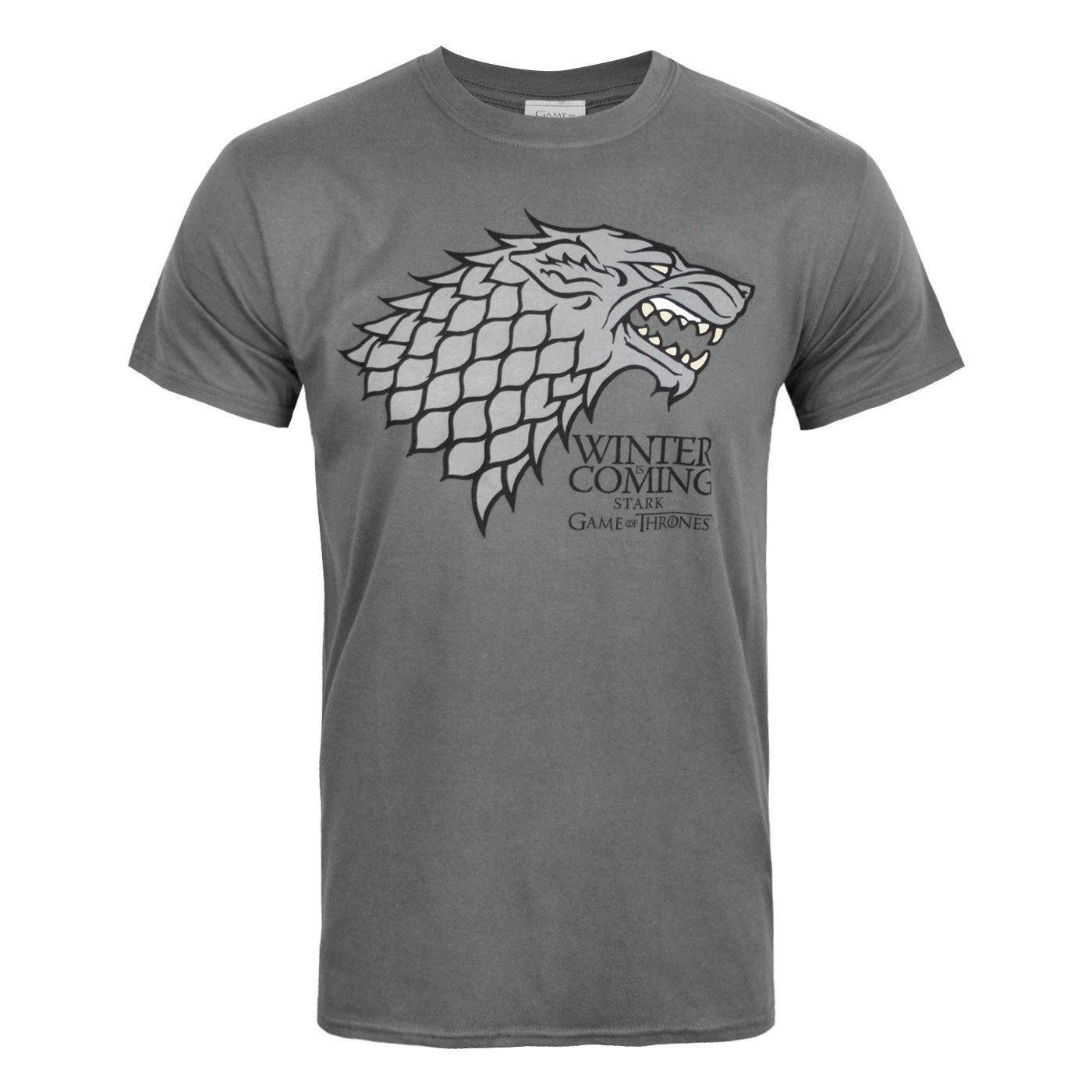 Offizielles Stark Winter Is Coming Tshirt Herren Grau S von Game of Thrones