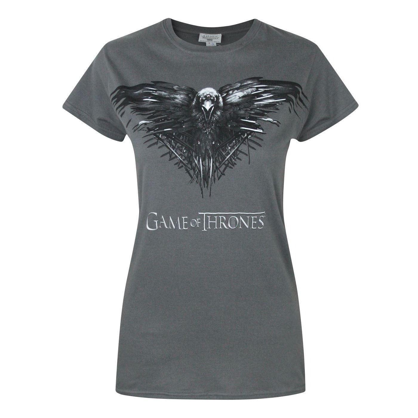 Three Eyed Raven Tshirt Damen Charcoal Black XL von Game of Thrones