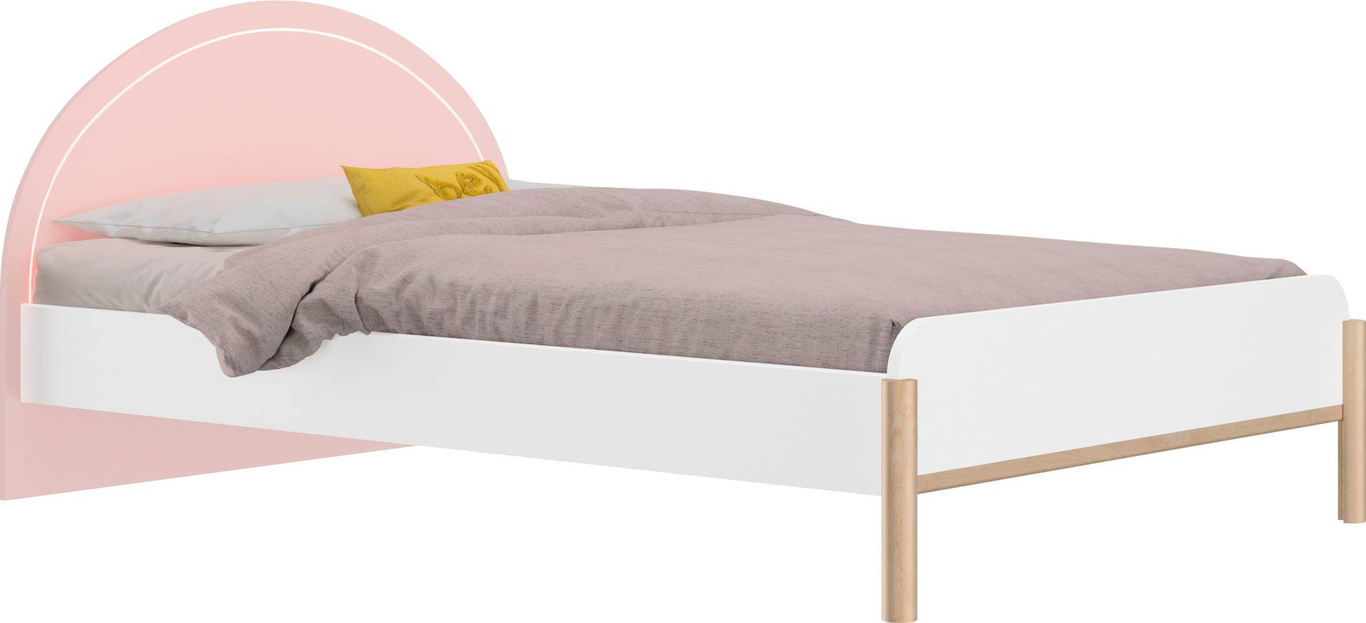 Gami Jugendbett »Einzelbett, Kinderbett, mit LED-Beleuchtung am Kopfteil, 90x200 cm« von Gami