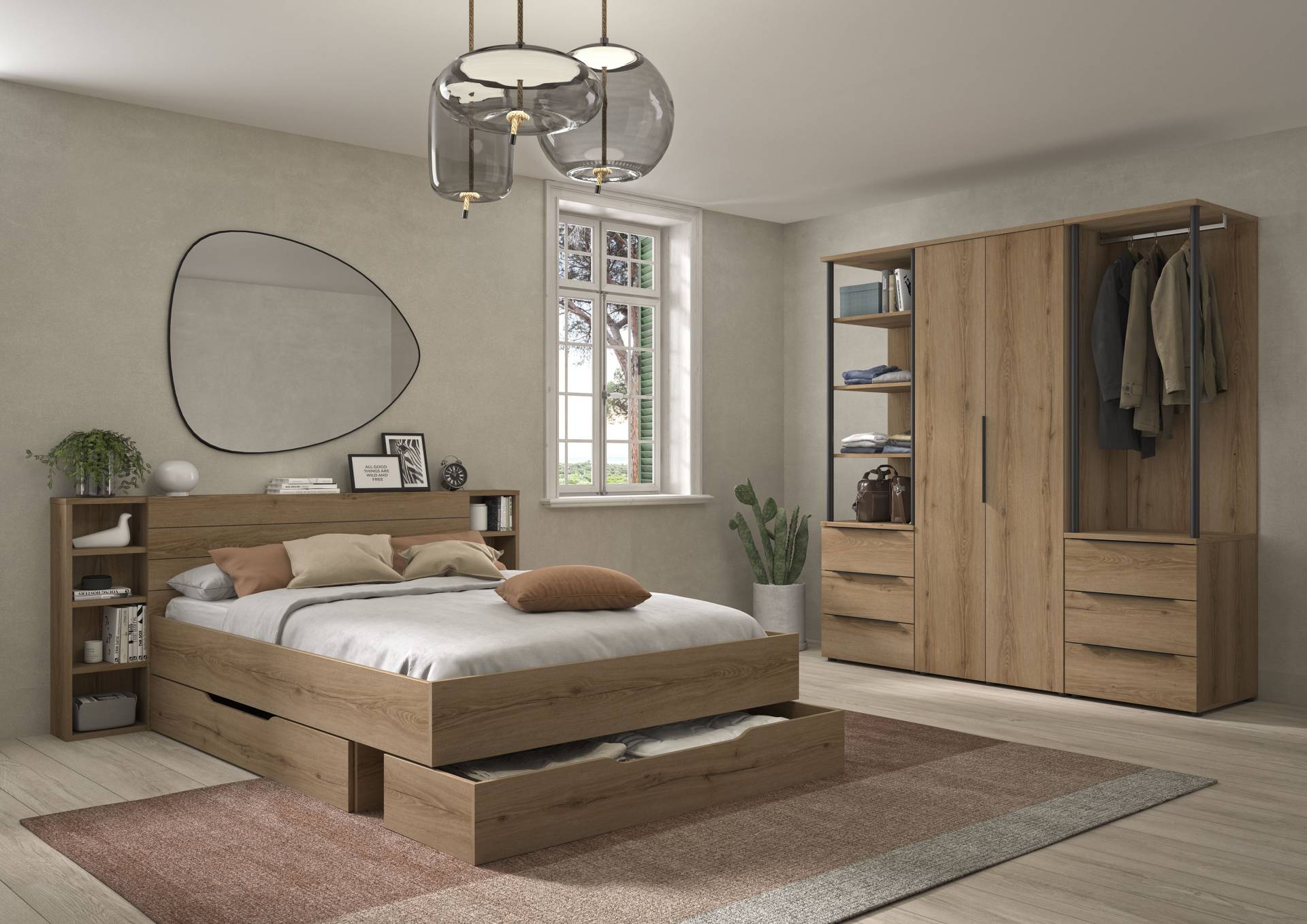 Gami Schlafzimmer-Set, Elegantes Zimmer mit praktischen & funktionalen Aufbewahrungselementen Gami Schlafzimmer-Set, Elegantes Zimmer mit praktischen & funktionalen Aufbewahrungselementen von Gami