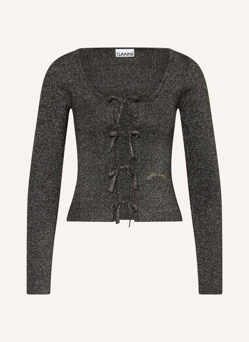 Ganni Strickjacke Mit Glitzergarn braun von Ganni