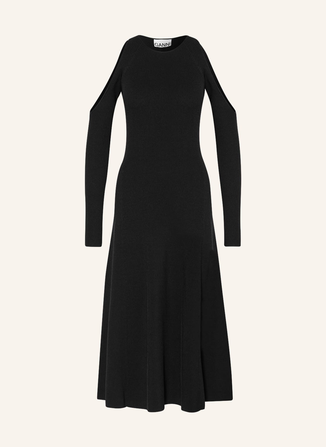 Ganni Strickkleid Mit Cut-Outs schwarz von Ganni