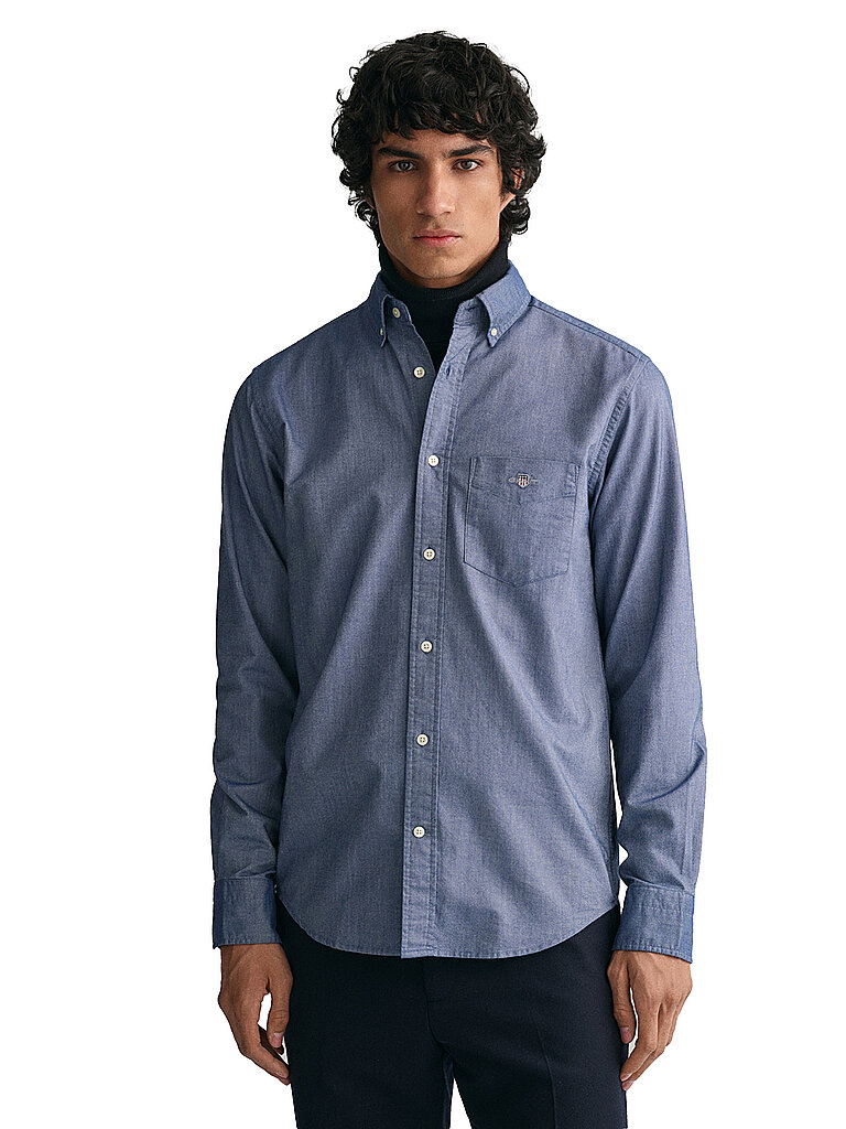 GANT Hemd Regular Fit  blau | L von Gant