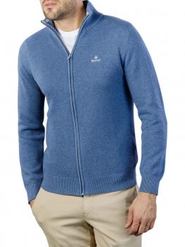 Gant Cotton Pique Zip Cardigan denim blue mel von Gant