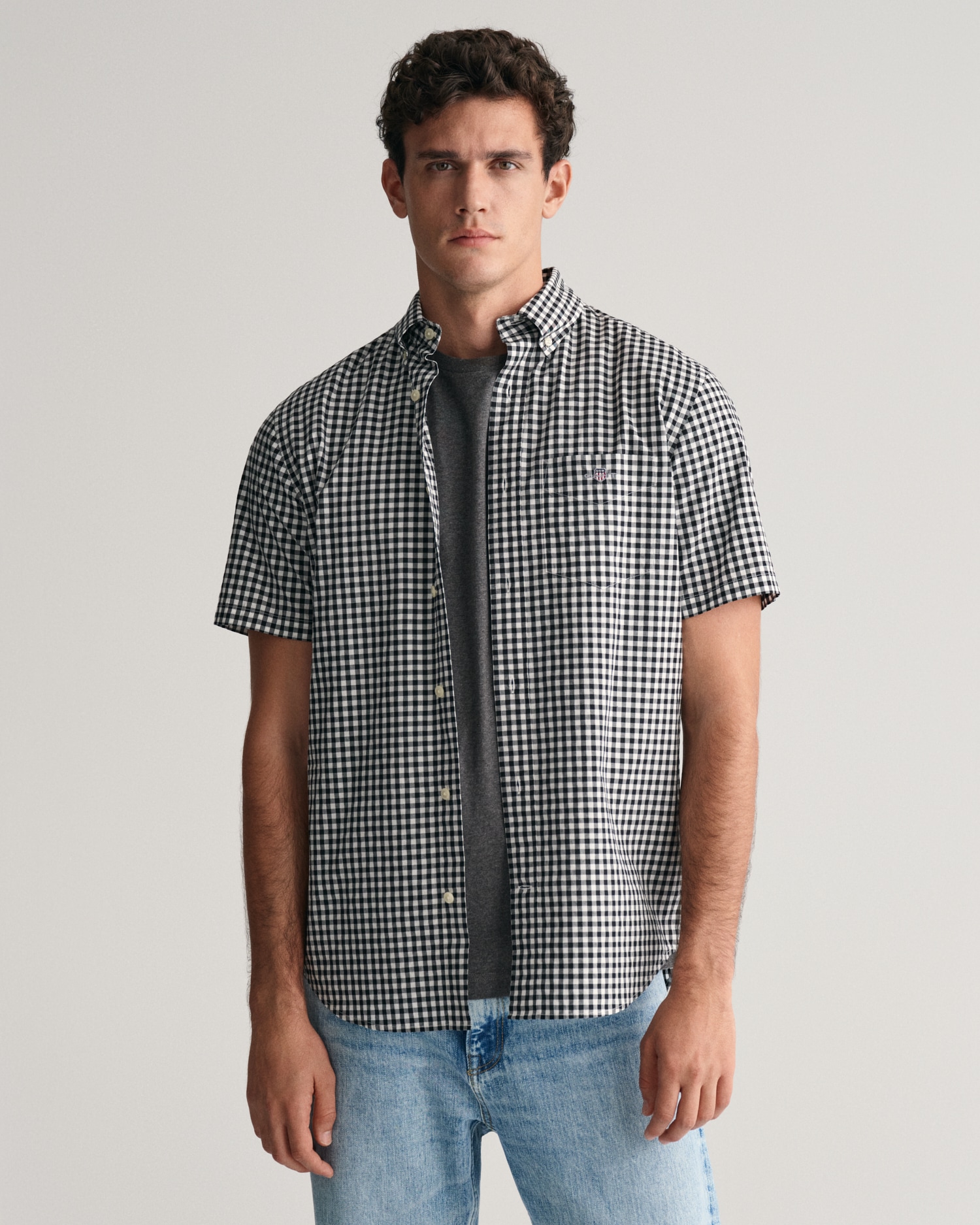 Gant Kurzarmhemd »Regular Fit Gingham Popeline Hemd strapazierfähig pflegeleicht kariert« von Gant