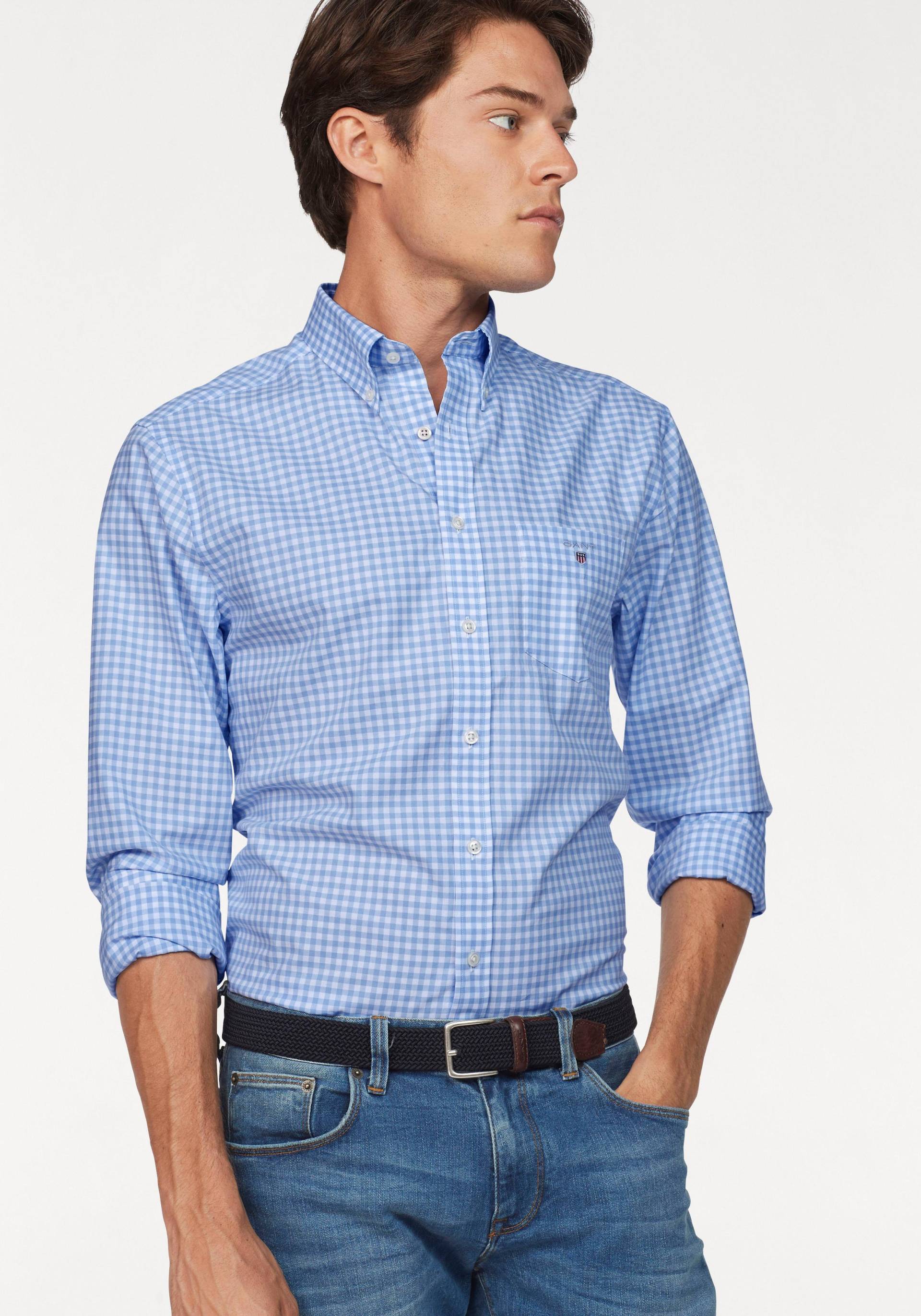 Gant Karohemd »Regular Fit Gingham Popeline Hemd strapazierfähig pflegeleicht kariert« von Gant