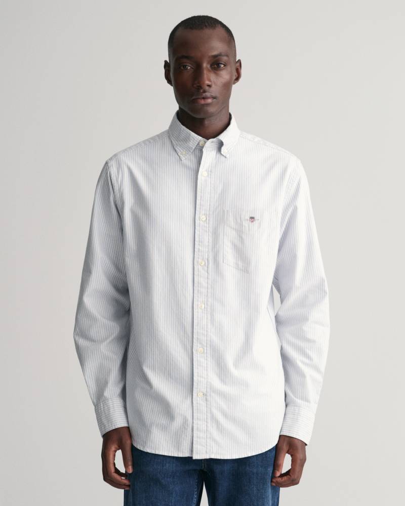 Gant Langarmhemd »Regular Fit Oxford Hemd strukturiert langlebig dicker gestreift« von Gant
