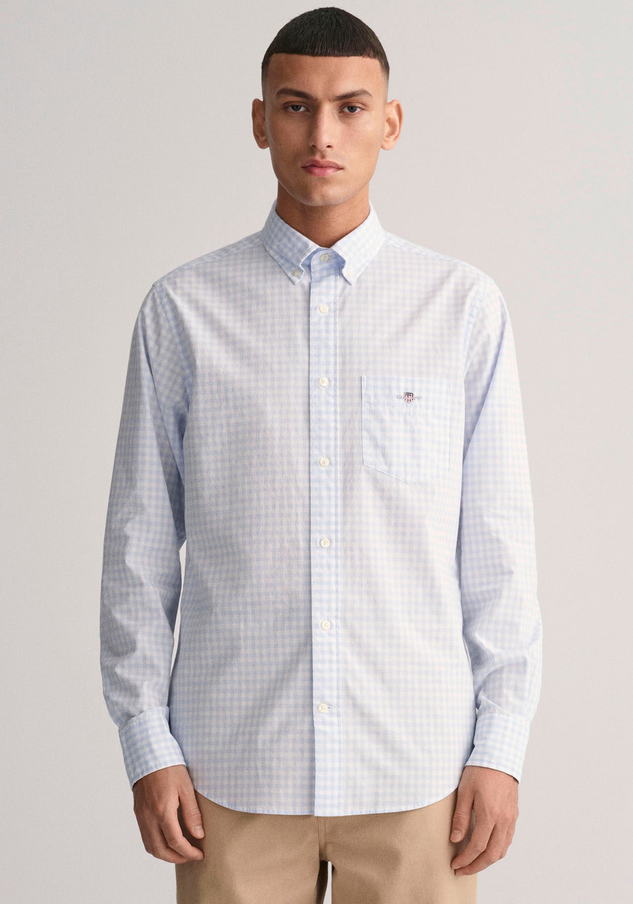 Gant Langarmhemd »Regular Fit Gingham Popeline Hemd strapazierfähig pflegeleicht kariert« von Gant