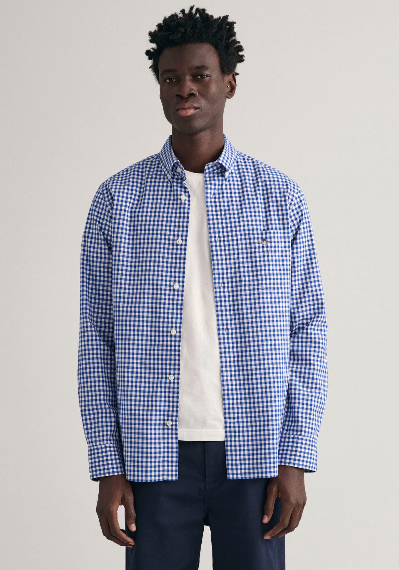 Gant Langarmhemd »Regular Fit Gingham Popeline Hemd strapazierfähig pflegeleicht kariert« von Gant