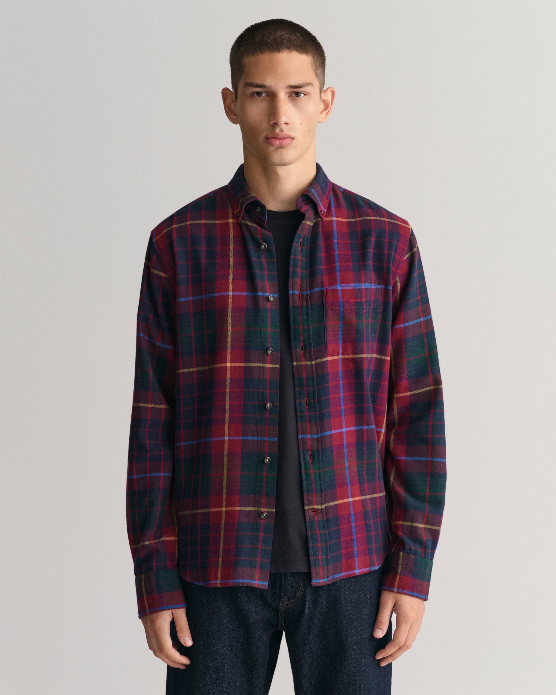 Gant Langarmhemd »Regular Fit Flannel Kariert dicker pflegeleicht warm« von Gant