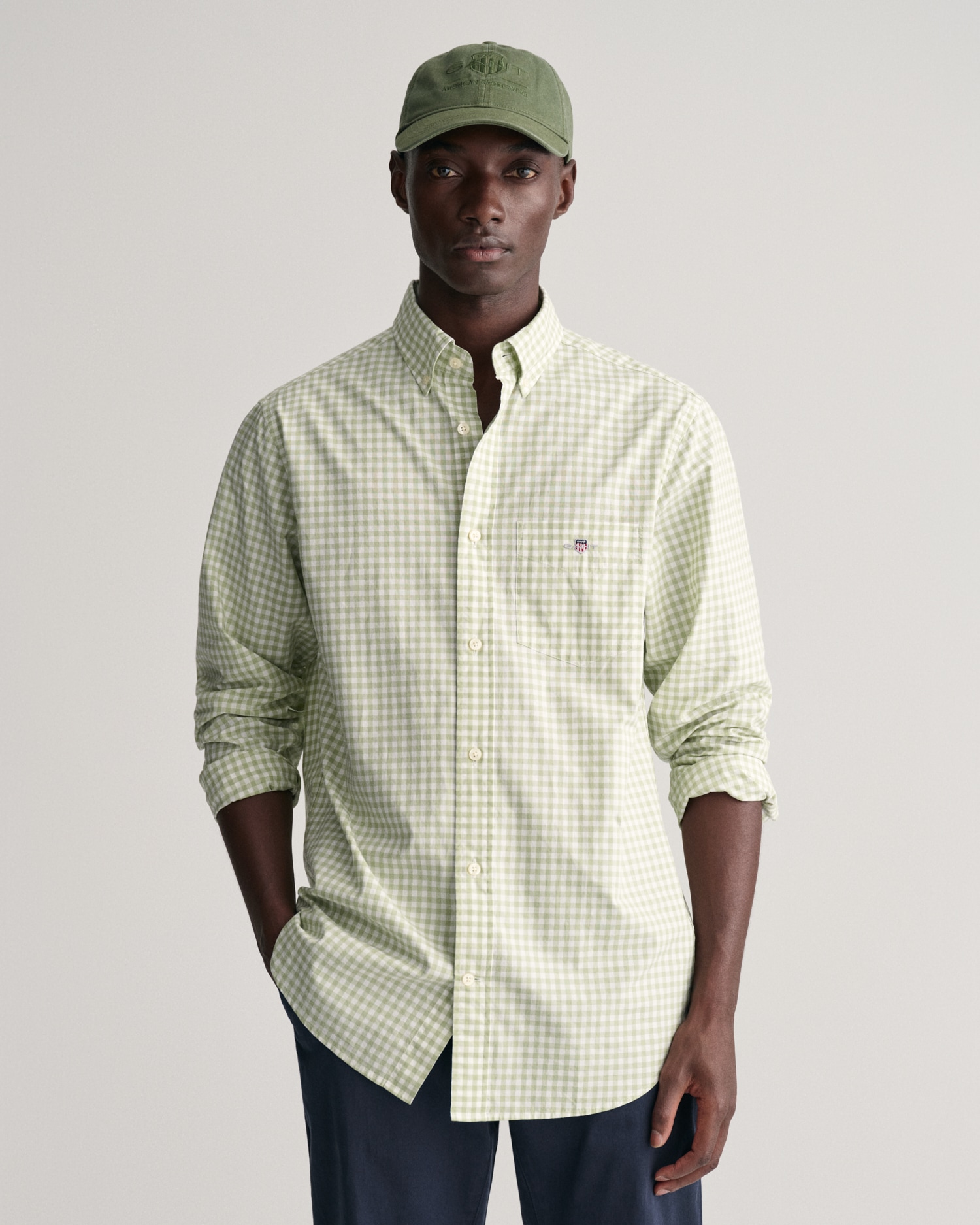 Gant Langarmhemd »Regular Fit Gingham Popeline Hemd strapazierfähig pflegeleicht kariert« von Gant