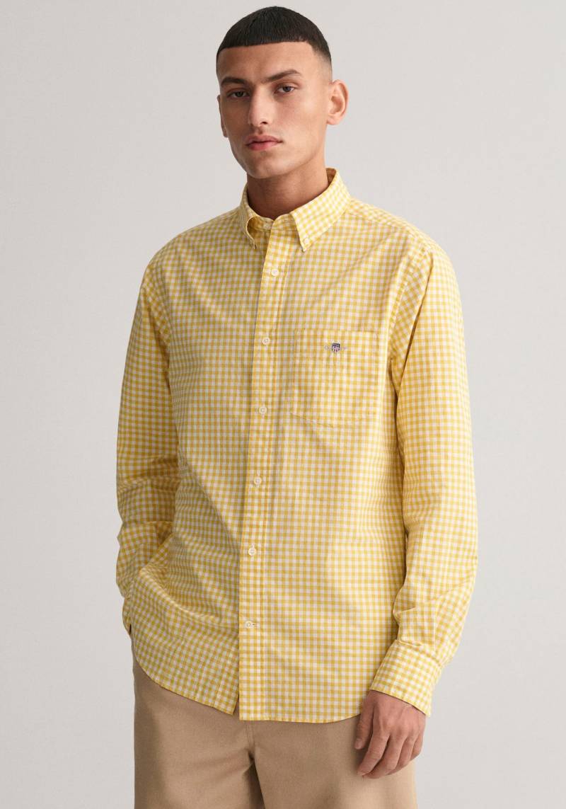 Gant Langarmhemd »Regular Fit Gingham Popeline Hemd strapazierfähig pflegeleicht kariert« von Gant