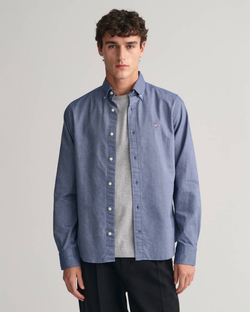 Gant Langarmhemd »Slim Fit Oxford Hemd strukturiert langlebig dicker«, Oxford Hemd Slim Fit von Gant
