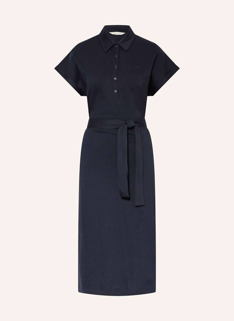 Gant Piqué-Polokleid blau von Gant