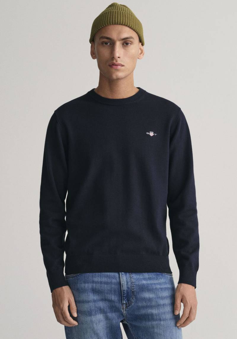 Gant Rundhalspullover »CLASSIC COTTON C-NECK«, Premium Strickpullver aus weicher 100% Baumwolle, Übergangspullover Gant Rundhalspullover »CLASSIC COTTON C-NECK«, Premium Strickpullver aus weicher 100% Baumwolle, Übergangspullover von Gant