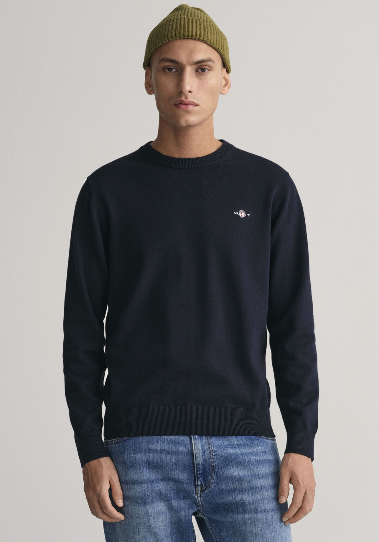 Gant Rundhalspullover »CLASSIC COTTON C-NECK«, Premium Strickpullver aus weicher 100% Baumwolle, Übergangspullover Gant Rundhalspullover »CLASSIC COTTON C-NECK«, Premium Strickpullver aus weicher 100% Baumwolle, Übergangspullover von Gant