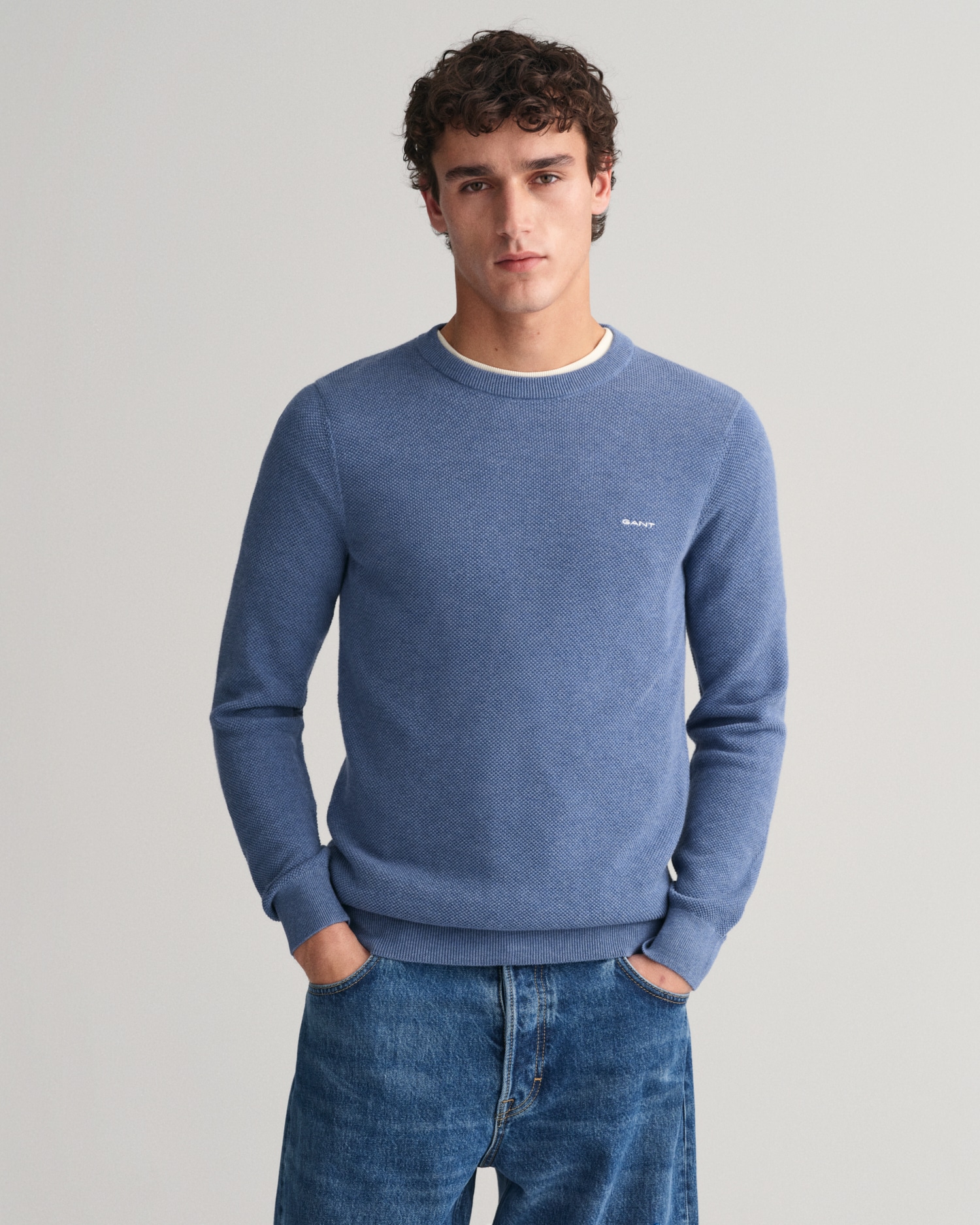 Gant Rundhalspullover »COTTON PIQUE C-NECK« von Gant