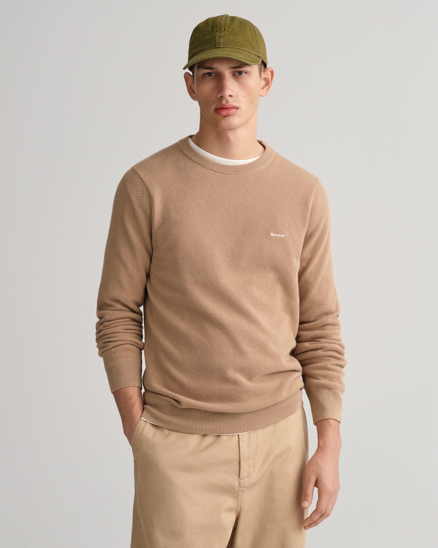 Gant Rundhalspullover »COTTON PIQUE C-NECK«, mit Logostickerei auf der Brust Gant Rundhalspullover »COTTON PIQUE C-NECK«, mit Logostickerei auf der Brust von Gant
