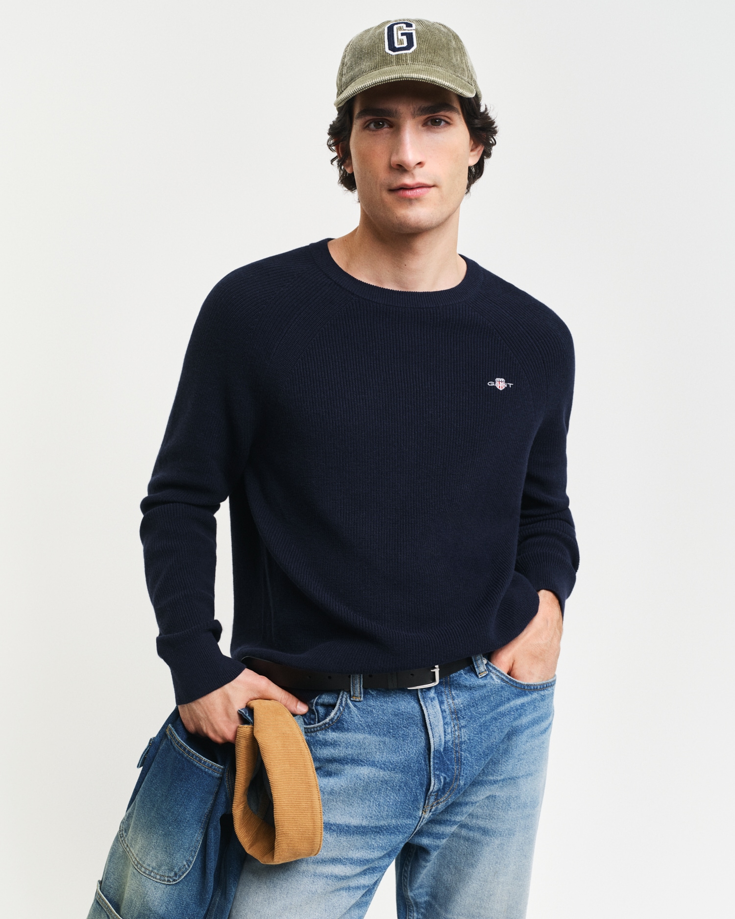 Gant Rundhalspullover »COTTON WOOL RIB C-NECK«, Rippstrickstruktur Gant Rundhalspullover »COTTON WOOL RIB C-NECK«, Rippstrickstruktur von Gant