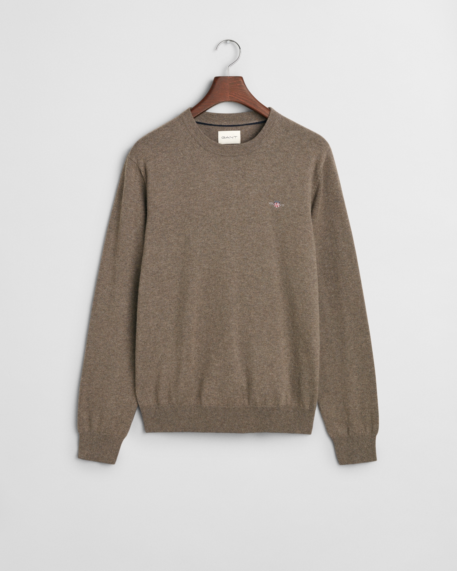 Gant Rundhalspullover »CTN/WO C-NECK«, mit Logostickerei von Gant