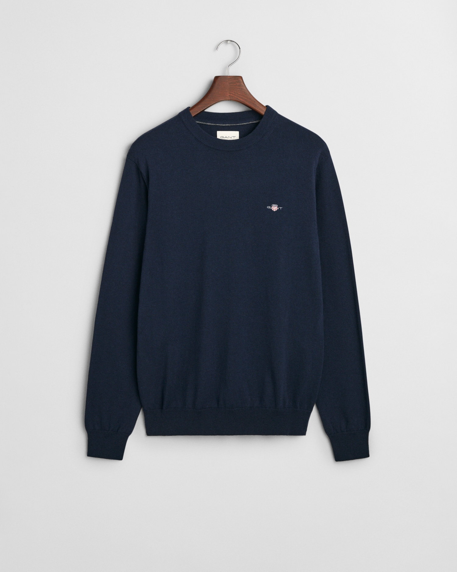 Gant Rundhalspullover »CTN/WO C-NECK«, mit Logostickerei Gant Rundhalspullover »CTN/WO C-NECK«, mit Logostickerei von Gant