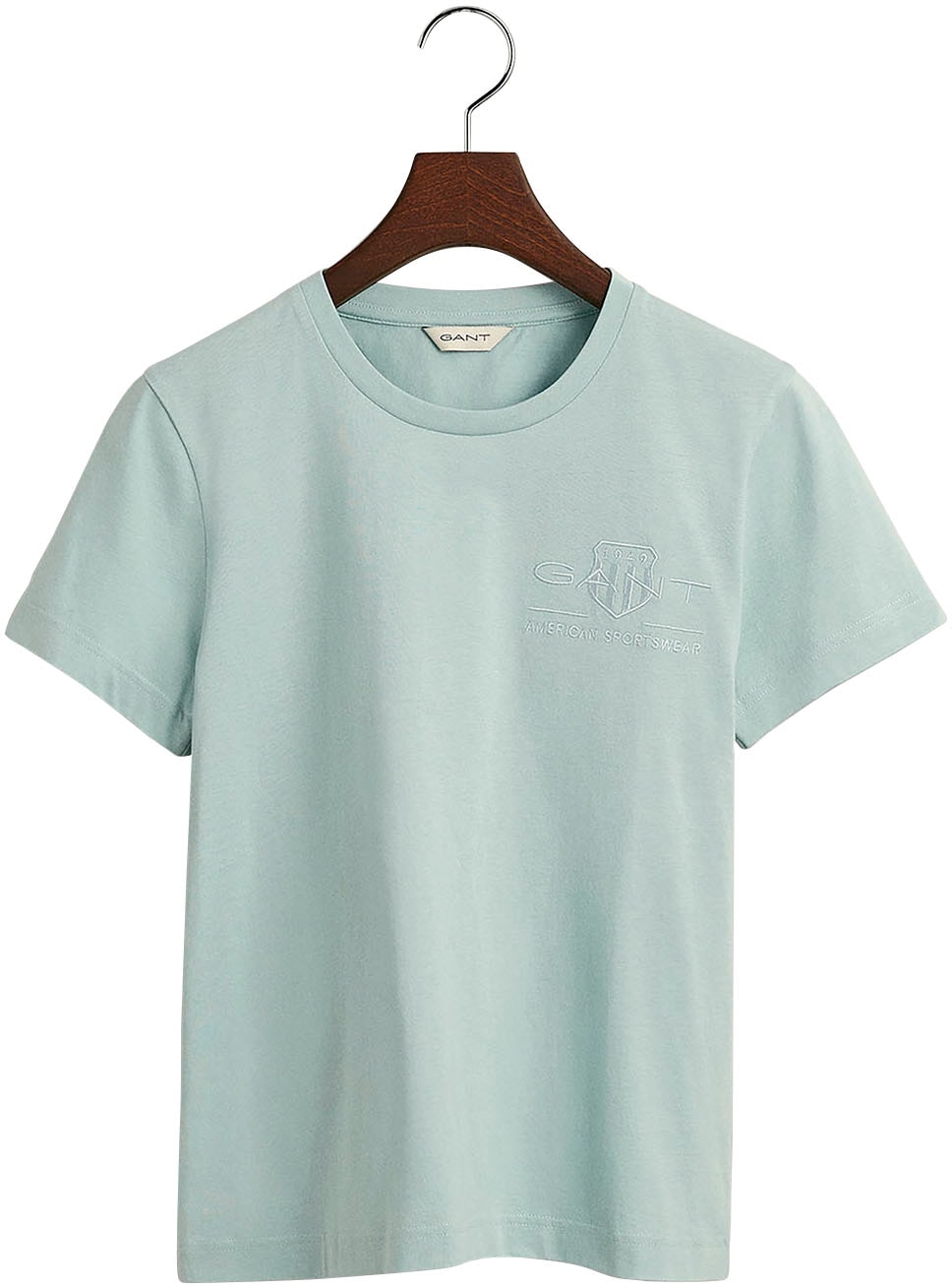 Gant T-Shirt »REG TONAL SHIELD KA T-SHIRT«, mit Zwillingsnähten an den Saumkanten von Gant
