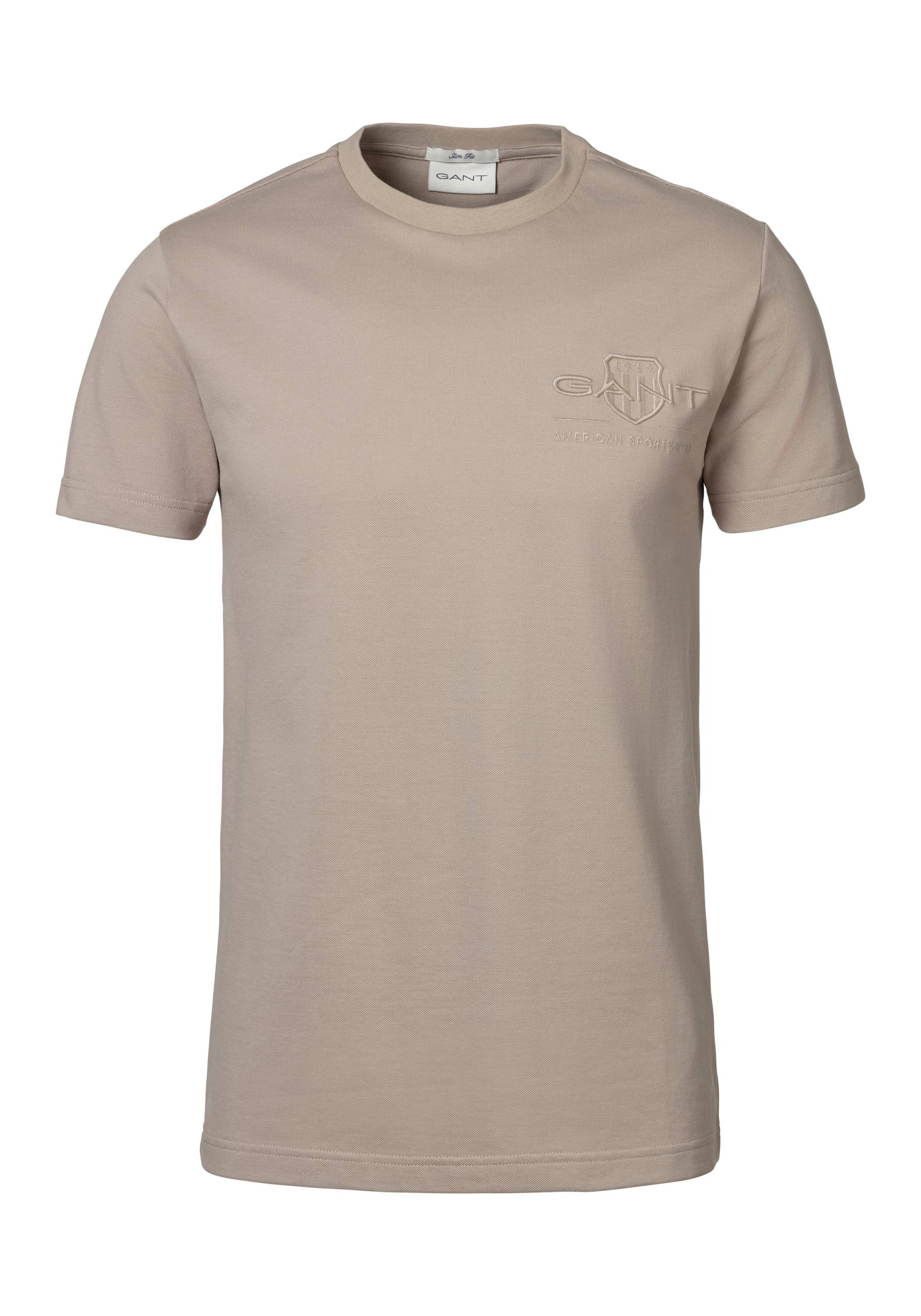 Gant T-Shirt »Slim Fit Tonal Shield Pique Shirt«, mit Ton in Ton Logo von Gant