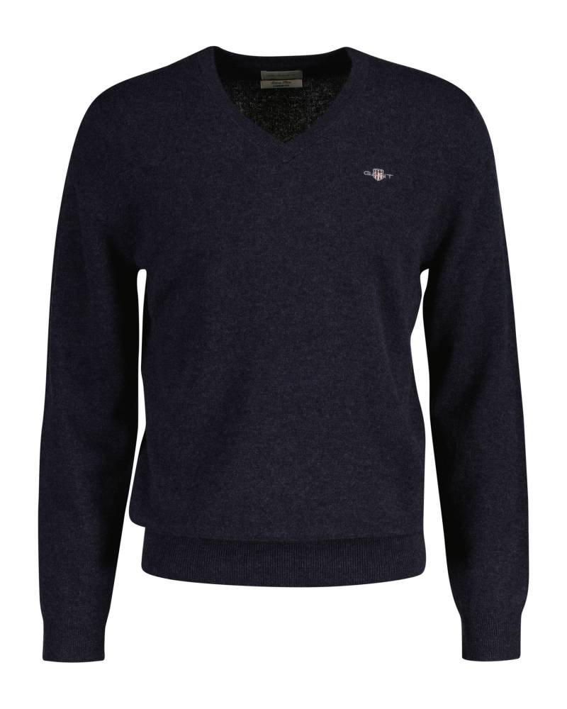 Gant V-Ausschnitt-Pullover »EXTRAFINE LAMBSWOOL V-NECK«, mit Logostickerei von Gant