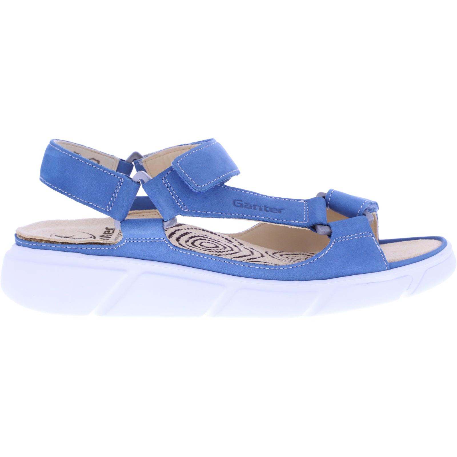 Halina - Nubuk Sandale Damen Stahlblau 36 von Ganter