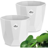 Blumentopf b for rock 2er-Set Weiß 14x13cm 1,5L von Gardebruk®