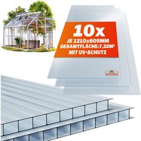 Hohlkammerstegplatten 10er-Set Transparent 6mm 7,32m² von Gardebruk®