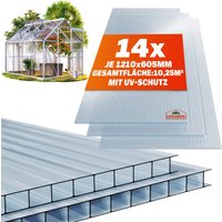 Hohlkammerstegplatten 14er-Set Transparent 4mm 10,25m² von Gardebruk®