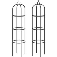 Rosensäule 2er-Set Schwarz 200x40cm von Gardebruk®