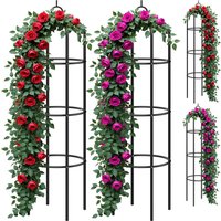 Rosensäule 4er-Set Schwarz 200x40cm von Gardebruk®
