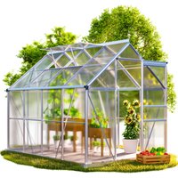 Alu Gewächshaus 250x190x195cm mit Fundament von Gardebruk®